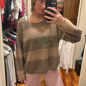 Free People Taupe Knit Top